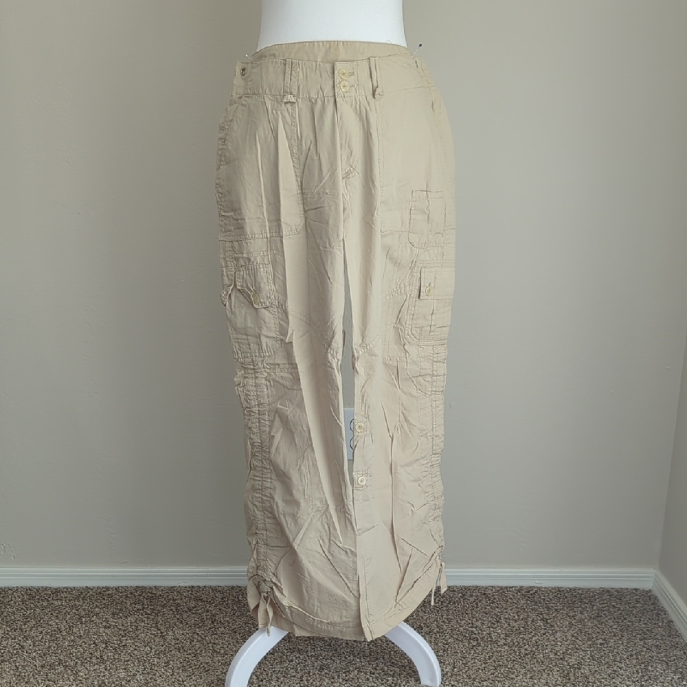 Santiki Beige Cargo Convertible Pants, Size M